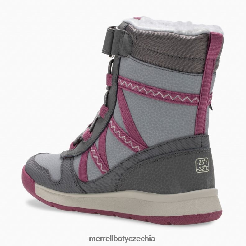 Merrell Voděodolná bota snow Crush 2.0 (mk163129k) obuv J064V21506 šedá/bobulová děti
