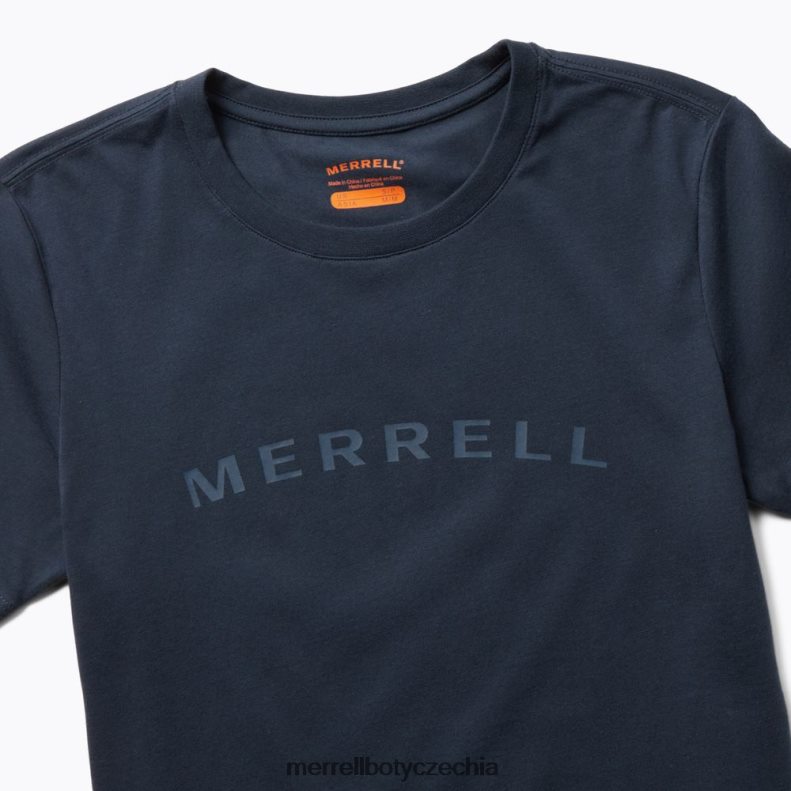 Merrell tričko s krátkým rukávem wordmark (jws26368-353) oblečení J064V21302 námořnictvo ženy